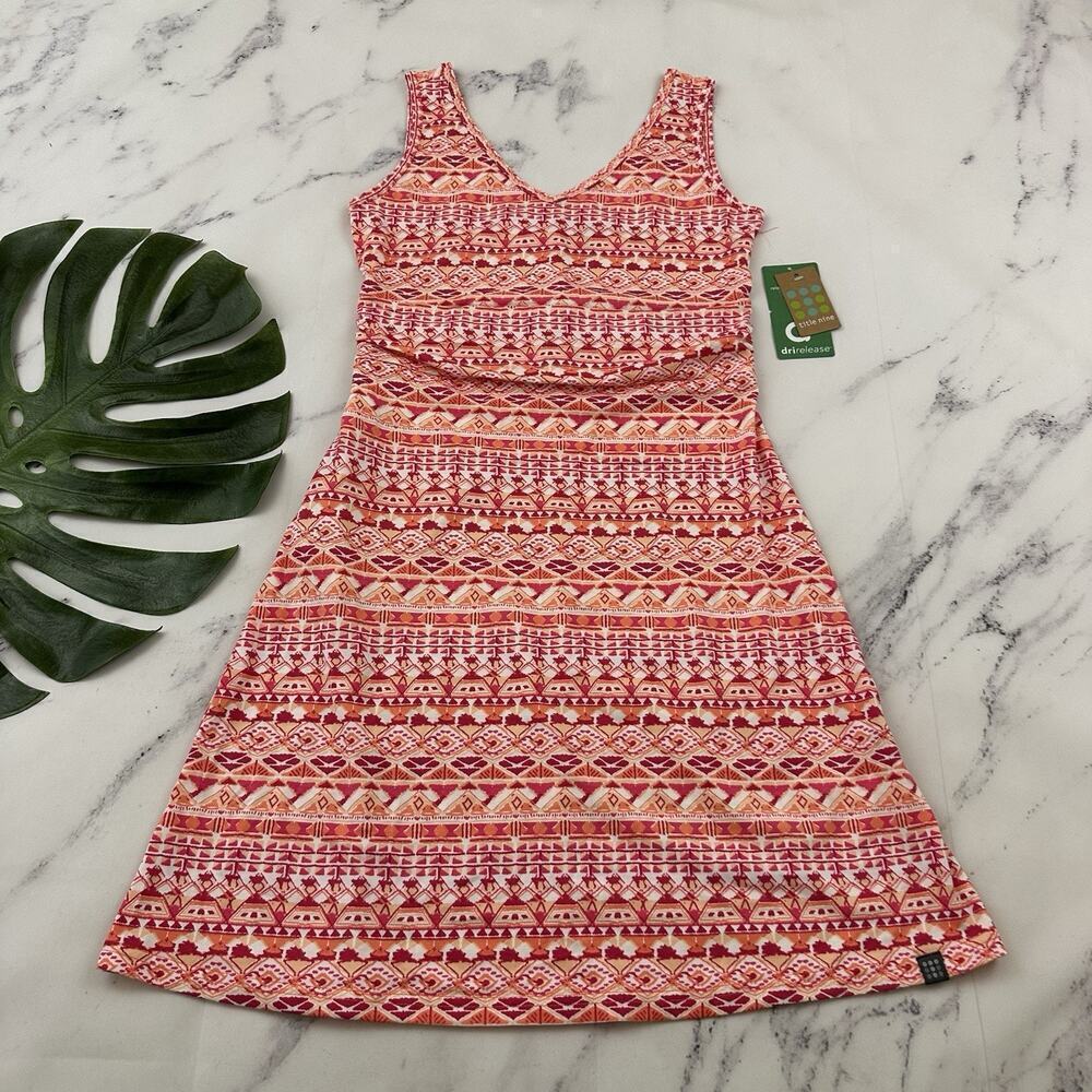 Title Nine Breeze Frances Dress Size XS New Pink Orange Geometric Print